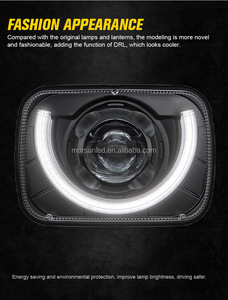 Pour 2003-2005 Ford E150 camion 5x7 "carré bi-LED phare pour Chevy Express GMC Savana <span class=keywords><strong>Chevrolet</strong></span> C6500 Kodiak phares LED - Product Image 4