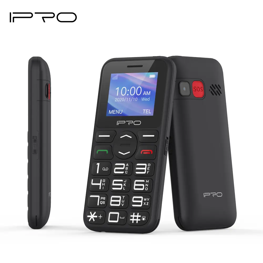 IPRO F183 Ponsel Senior, Telepon Genggam GSM Tombol Besar Pengisian SOS 1.8 Inci