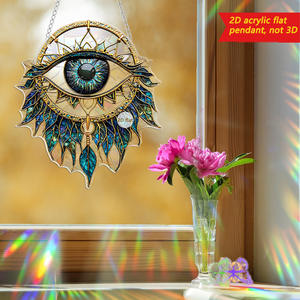Moderne acrylique mauvais œil attrape-soleil arc-en-ciel fabricant tenture murale ornement pour <span class=keywords><strong>l</strong></span>'été jardin décoration Festivals coloré suspendu - Product Image 4