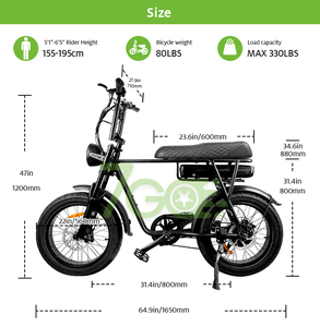 7Go EB4 EB2复古复古胖电动自行车胖轮胎Ebike双座铝框电动自行车 - Product Image 6