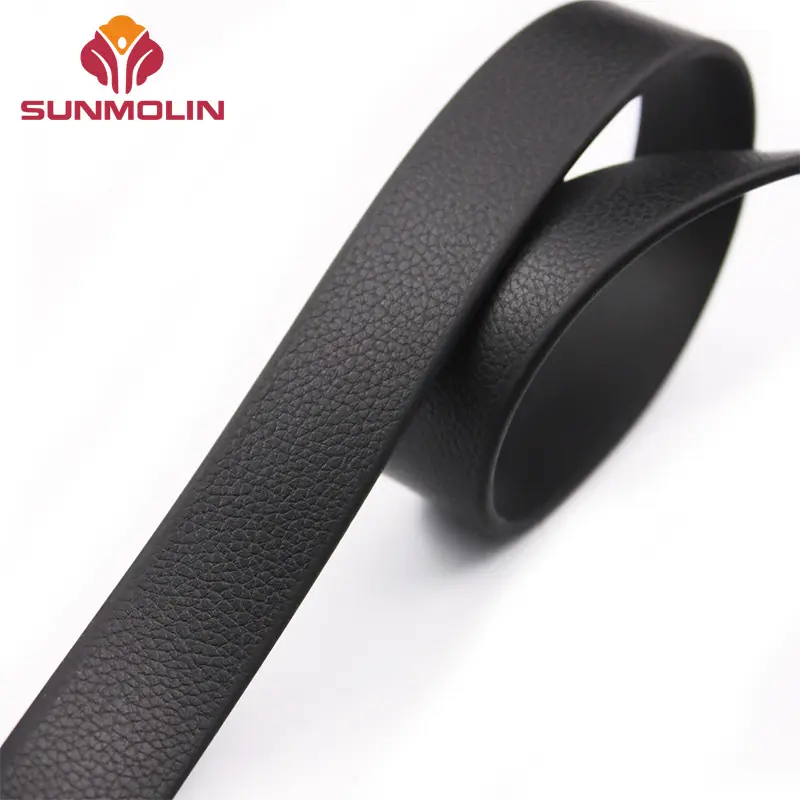 Custom leather texture soft waterproof 20mm silicone pvc coated webbing leather webbing