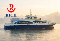 Nouveau Catamaran de Passagers à Grande Vitesse en Alliage d'Aluminium Personnalisé de 29,5 m avec 188 Places, Bateau de Croisière Complet