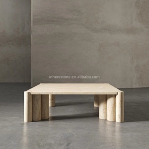 Eco Friendly Arabescato bianco marmo quadrato tavolino da caffè levigato finitura naturale mobili sostenibili - Product Image 6