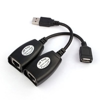 Adaptateur d'extension USB UTP Over simple, rallonge pour réseau Ethernet RJ45, câble CAT5e, jusqu'à 50M 150ft