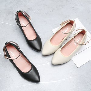 Giày cao gót nữ da bò đen cao cấp đế mềm gót wedge 5cm mũi da kiểu dáng sang trọng thoải mái mùa hè - Product Image 4