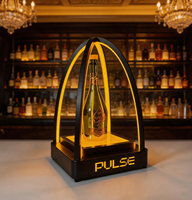 Présentoir Lumineux LED Rechargeable Personnalisé pour Bouteilles de Vin, Bière et Spiritueux en Acrylique – Support Glorificateur de Bouteilles