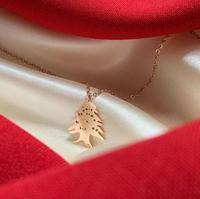 Collier en acier inoxydable personnalisé avec un arbre de cèdre, design libanais, pour femmes et filles, pendentif de style, nouveaux colliers