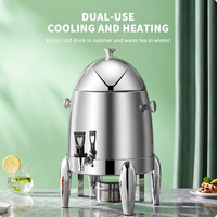 Distributeur de boissons froides en acier inoxydable de qualité alimentaire pour hôtel et restaurant, 12 L, refroidi par glace, doré, luxe, libre-service, jus