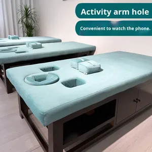 Camilla de Masaje Tailandesa de Madera Maciza para Salón de Belleza y Spa, con Diseño Suave y Orificios para Brazos - Product Image 3