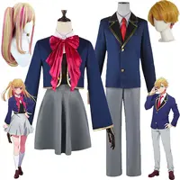 Compra online de Oshi no ko anime cosplay traje rubii rubi hoshino uniforme  escolar vestido topos saia irmã festa presente traje de halloween peruca