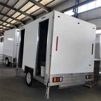 Remorque de toilettes mobiles de luxe commerciale, portable, à double cabine, pour sanitaires de luxe