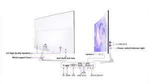 24 polegadas All-in-One PC com tela IPS <span class=keywords><strong>Intel</strong></span> I7 Dual Wifi Wind 10 1920*1280 resolução 4GB de memória de vídeo Quad Core Novo tamanho grande - Product Image 5