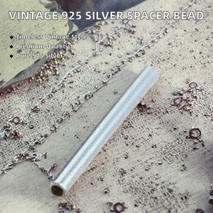 YIMI High Grade Diy Vintage 925 Sterling Silver Crimp Tube <b>Spacer</b> Bead for Jewelry Making Supplies - Product Image 2