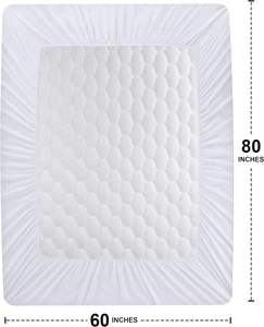 Pelindung Kasur Anti Air Ramah Lingkungan Ukuran Queen, Alas Kasur Tanpa Suara, Penutup Kasur Berlapis Jahit, Penutup Kasur Kantong Dalam - Product Image 4