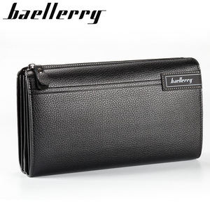 Bolso de mano para hombre, de piel sintética, multifuncional, con cremallera, color sólido, para uso diario, marrón, negro - Product Image 5