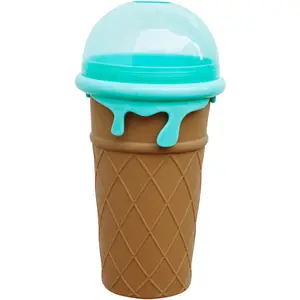 Nouveau produit Summer Cooler Smoothie Cup Double Couche Squeeze Slushy Maker Cup Ice Cream Cup