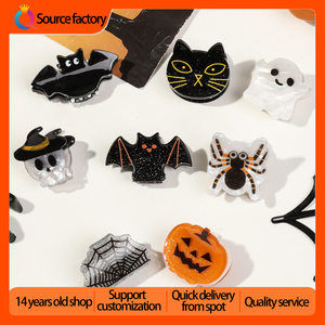 QIYUE Halloween Series Accessoires de cheveux pour femmes Petites pinces à cheveux en acrylique pour frange Pinces à cheveux élégantes pour Halloween - Product Image 2