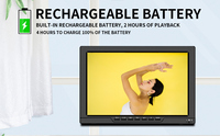 Téléviseur portable numérique HD 720P avec écran LCD LED de 14,0 pouces KCR, prise en charge ATSC/DVB-T2/ISDB-T, batterie rechargeable, interface USB