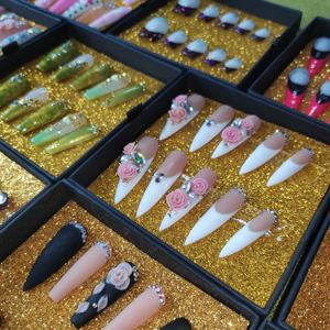 <span class=keywords><strong>Uñas</strong></span> acrílicas artificiales hechas a mano, nuevo diseño, <span class=keywords><strong>2022</strong></span> - Product Image 3