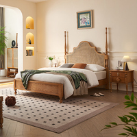 Cadre de lit en bois massif de luxe moderne pour chambre à coucher, dernier design en tailles King, Queen et Double pour usage domestique Koweït EAU