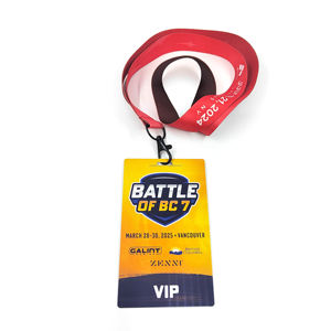 Regalo promocional Impresión de sublimación a todo color Correa para el cuello Cordones de poliéster con logotipo Insignia de evento personalizado Cordón - Product Image 2