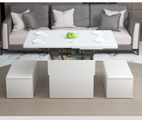 Table basse en verre multifonctionnelle pour petit appartement, table pliante moderne avec rangement, salon