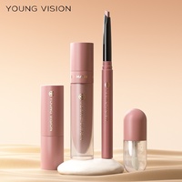 Set Rias Wajah Cross-border YOUNG VISION 4-Piece Lip Set Lip Liner Lip Oil Velvet Matte Model 8213 Asal Zhejiang Tersedia