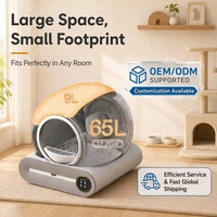 Kotak Pasir Kucing Otomatis Pintar ChongxinIO TLarge, Mudah Dibersihkan, Bahan Stainless Steel 65L, Kontrol Wifi via Aplikasi, Perlindungan Keamanan