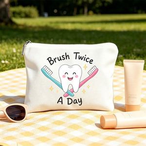 Pochette à maquillage, sac cadeau pour femmes, pochette à maquillage sur le thème dentaire pour maman, filles, amies, cadeaux idéaux pour les voyages, les anniversaires - Product Image 1