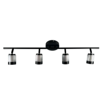 Ampoule LED GU10 à 4 lumières à rail fixe pour suspension d'intérieur Nickel brossé Finition noire pour lustres décoratifs et lampes suspendues