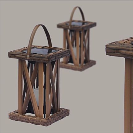 Waterproof hanging lamp glass crack landscape solar garden rattan lamp