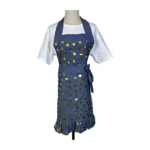 Bavoir sans manches personnalisé à 2 poches Tablier en polyester imperméable pour le nettoyage de la maison Chef de cuisine Barbiers en toile de coton lavable