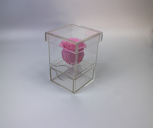 Hộp Acrylic hoa hồng duy nhất với ngăn kéo để bảo quản hoa lâu dài bán buôn: dongguan lltl <span class=keywords><strong>plexiglass</strong></span> Acrylic Hộp hoa hồng duy nhất - Product Image 3