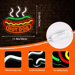 Letrero LED de Neón Profesional para Hamburguesas, Luz Personalizada con Logotipo de Comida Rápida para Decoración de Restaurantes y Tiendas - Product Image 6