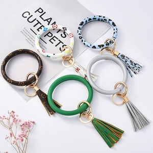 Hot Selling PU Leather Tassel Bracelet Wristbands Keychain Manufacturer Wholesale Fashion Tassel PU Leather <b>Wristlet</b> Keychain - Product Image 3