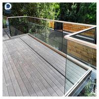 Prima Garde-corps en verre avec cannelure en U en acier inoxydable et aluminium, pour piscine et balcon, en verre trempé feuilleté
