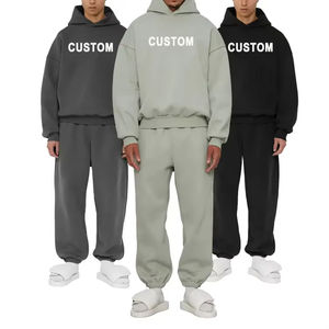 Sweats à capuche surdimensionnés en éponge française à épaules tombantes en coton avec logo personnalisé Sweat à capuche vierge en molleton épais de 400gsm pour hommes - Product Image 5