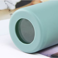 Gobelet en verre borosilicate de 20 oz avec couvercle en bambou et paille, bouteille d'eau esthétique avec manchon en silicone, tasse à café écologique