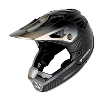 Casque intégral double usage MOON en argent avec accents rouges, matériau PC, sécurité ultime pour le VTT