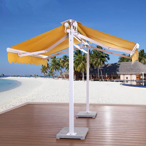 Haute qualité <span class=keywords><strong>manuel</strong></span> <span class=keywords><strong>Double</strong></span> taille bras incurvé Type tissu décoratif extérieur balcon toile auvent rétractable - Product Image 3