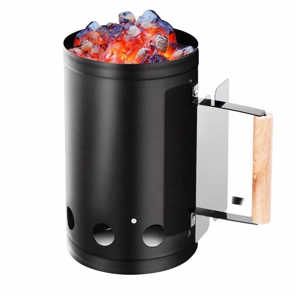 Good Helper Outdoor BBQ Chimney Charcoal Fire Starter With Wooden Handle