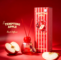 Diffuseur de parfum LOVALI 100ml à la pomme irrésistible, flacon en verre rouge de luxe, écologique, parfum fruité longue durée, parfum d'ambiance pour la maison