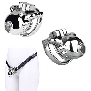 กรงไก่ตัวผู้ปรับได้พร้อมล็อคกรงสำหรับผู้ชายดีไซน์ใหม่สำหรับ2025มีหลายแบบสำหรับทาสซาดิสม์และเล่นควบคุมอารมณ์ - Product Image 1