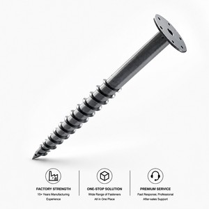 Vis d'ancrage au sol en acier au carbone galvanisé à chaud à bride réglable pour rail de support de panneaux solaires - Product Image 1
