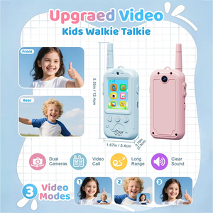 Talkies-walkies vidéo à double caméra pour enfants, lot <span class=keywords><strong>de</strong></span> 2, sans Wi-Fi, chat en temps réel, rechargeables, pré-associés, jouet pour garçons et filles, 3 ans et plus, cadeaux d'anniversaire - Product Image 4