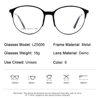 Monturas de Gafas Ópticas de Moda al por Mayor, Monturas de Gafas Ópticas Retro de Metal para Hombre, Montura de Gafas Redondas