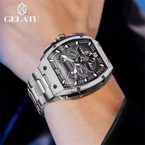 Reloj GELATU para hombre con esfera grande, automático, mecánico, hueco, resistente al agua, con fecha y día de la semana, reloj de lujo. - Product Image 3