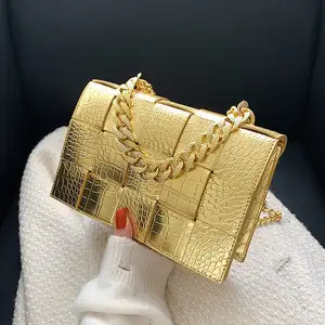 Großhandel Gold Lack leder Damen Luxus Designer Taschen Hochwertige Kette Schulter Handtaschen für berühmte Marken