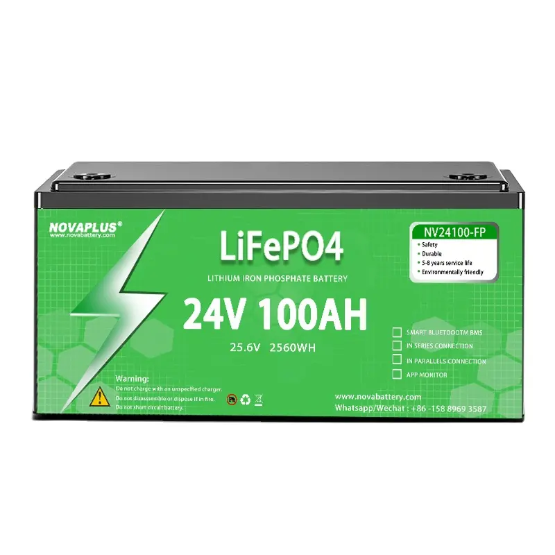 Bateria de lítio para 24v, bateria de íon de lítio nova bms rv lifepo4 24v 100ah 200ah