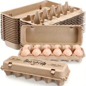 Cartons à œufs en pulpe biodégradable et compostable, respectueux de l'environnement, avec des matériaux recyclés, réutilisables, tailles personnalisables pour l'emballage alimentaire - Product Image 3